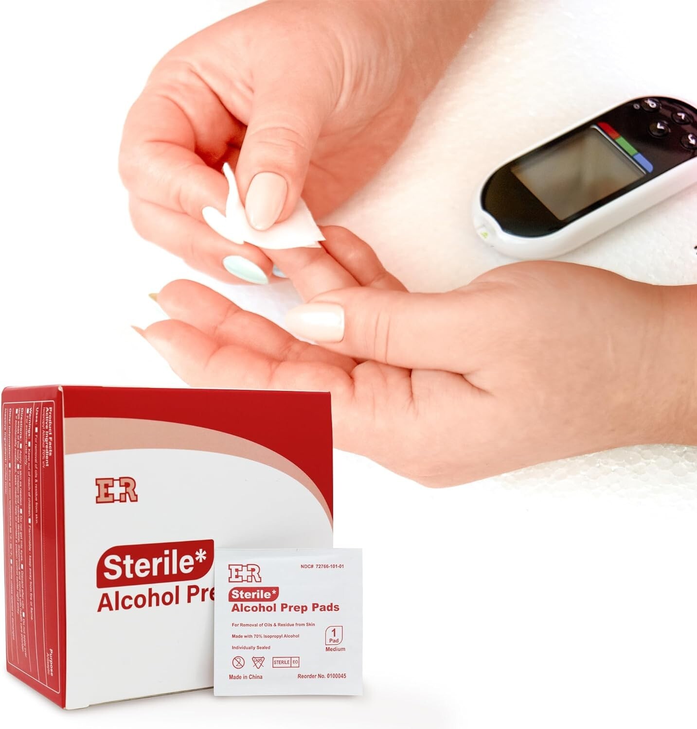 Ever Ready First Aid Alcohol Prep Pads Individually Wrapped Swabs - 200 Pads