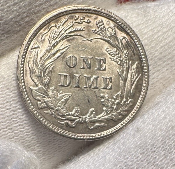 1908 Barber Dime BU MS Uncirculated