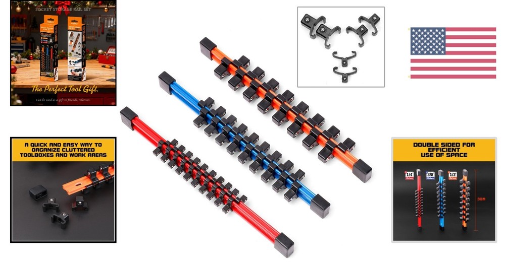 Color-Coded Double-Sided Socket Organizer: 3-Pcs for Easy Access and Storage