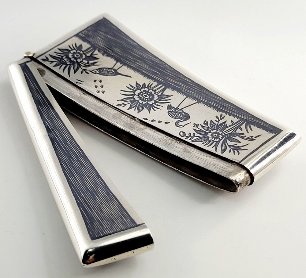 NIELLO CARD CASE - OTTOMAN - RUSSIAN - TURKISH - SOLID SILVER IRAQ MARSH ARAB