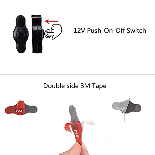 Waterproof Push Button Switch On-Off Switch Universal DC12V Switch with Quick