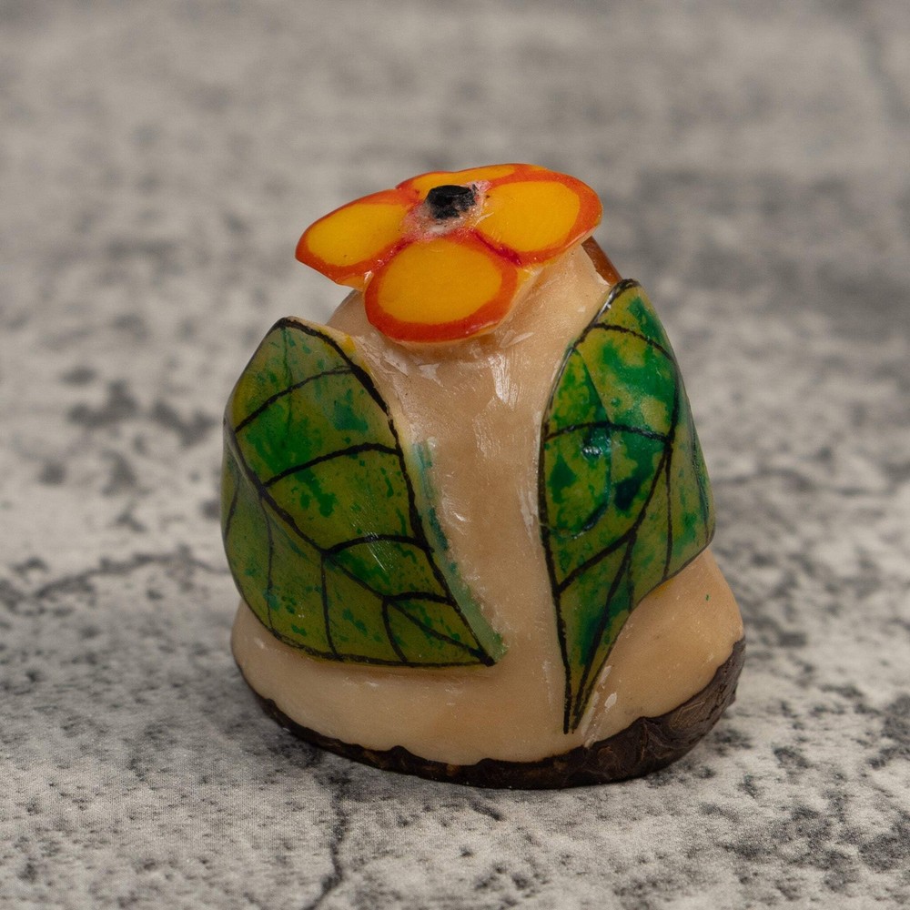 Flower With Leaves Tagua Carving