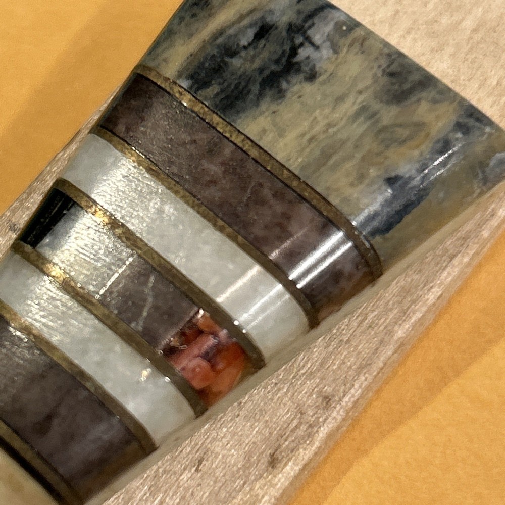 Vintage Inlaid Multi-stone Triangle Stone 2.5" History Unknown