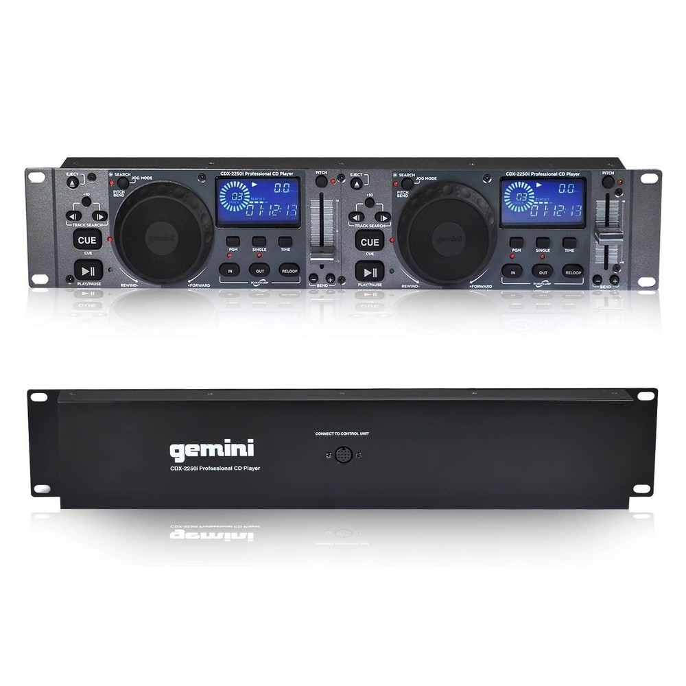 Gemini Dual CD/USB DJ Media Player – 2-Deck Rackmount CD Player with Jog Whee...