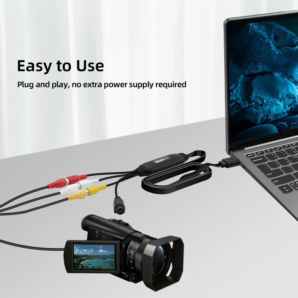 USB 2.0 Audio Video Capture Card Device Converter for Mac/PC/ Windows/Android