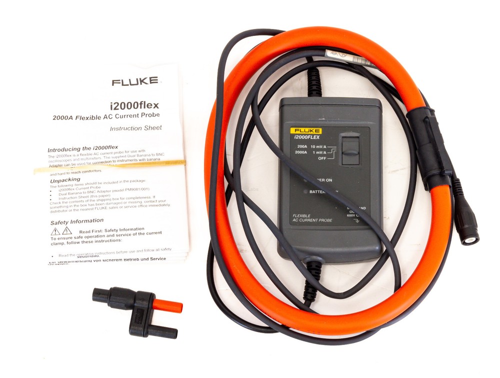 Fluke i2000 Flex AC Current Probe Clamp for Multimeters and Oscilloscopes 2000A