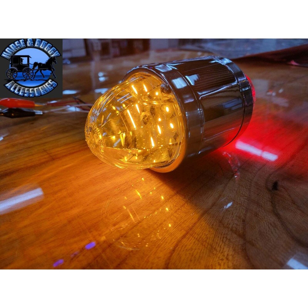 51549 18 LED Dual Function Watermelon Double Face Light Amber LED/red with clear