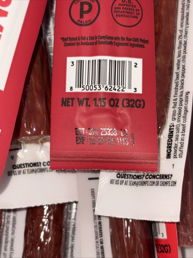 Chomps Barbecue Bundle 15 Beef Sticks