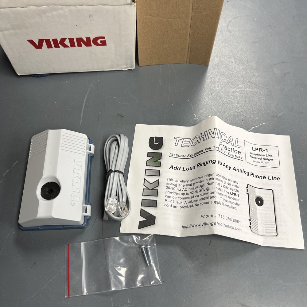 Viking LPR-1 Loud Analog Line Powered Ringer Adjustable Volume Control