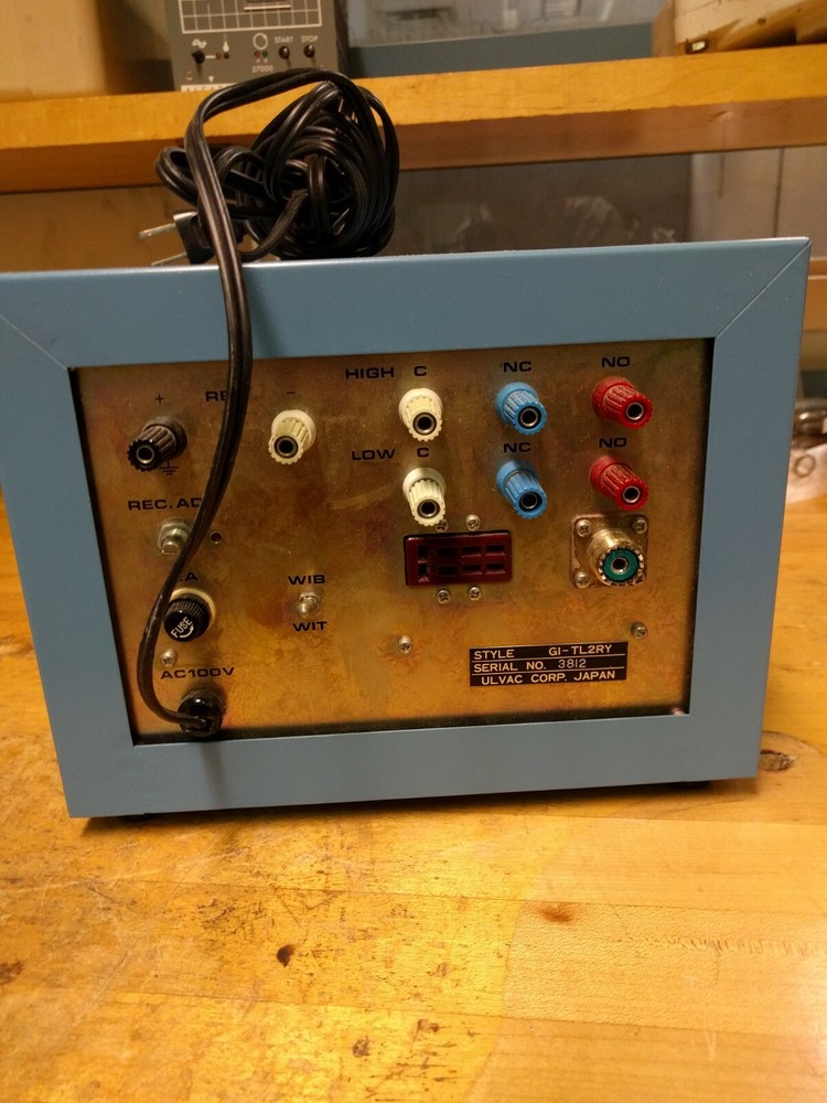 Ionization Gauge Controller Ulvac GI-TL2RY with Ion Gauge, Cables, and CF Adapte