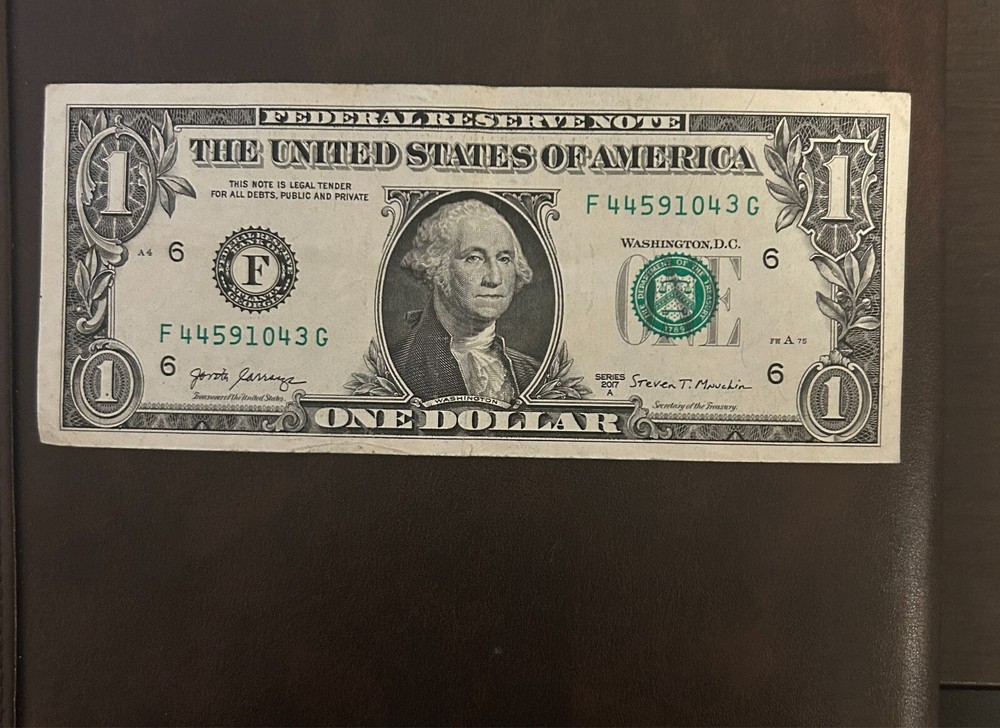 2017A $1 Dollar Bill Misaligned Offset Cut Error