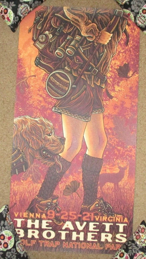 AVETT BROTHERS concert poster WOLF TRAP VIENNA 9-25-21 2021 luke martin AP A