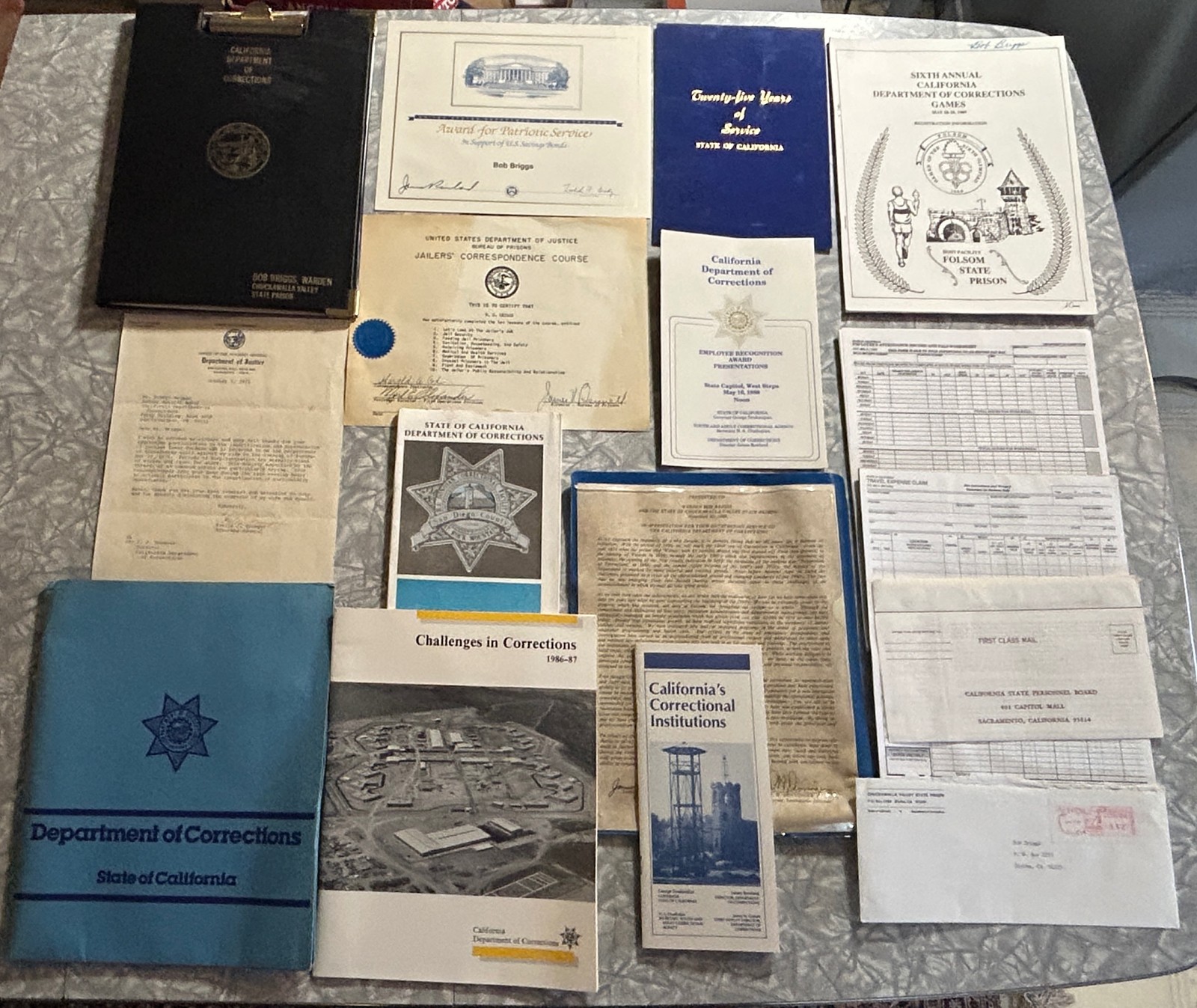 FOLSOM PRISON WARDEN ESTATE LOT BADGES FIRE CAMP PHOTOS WANTED POSTERS AWARDS ++