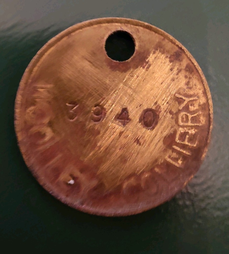 Woolley Colliery Pit Check Tally marked Woolley Colliery 3940