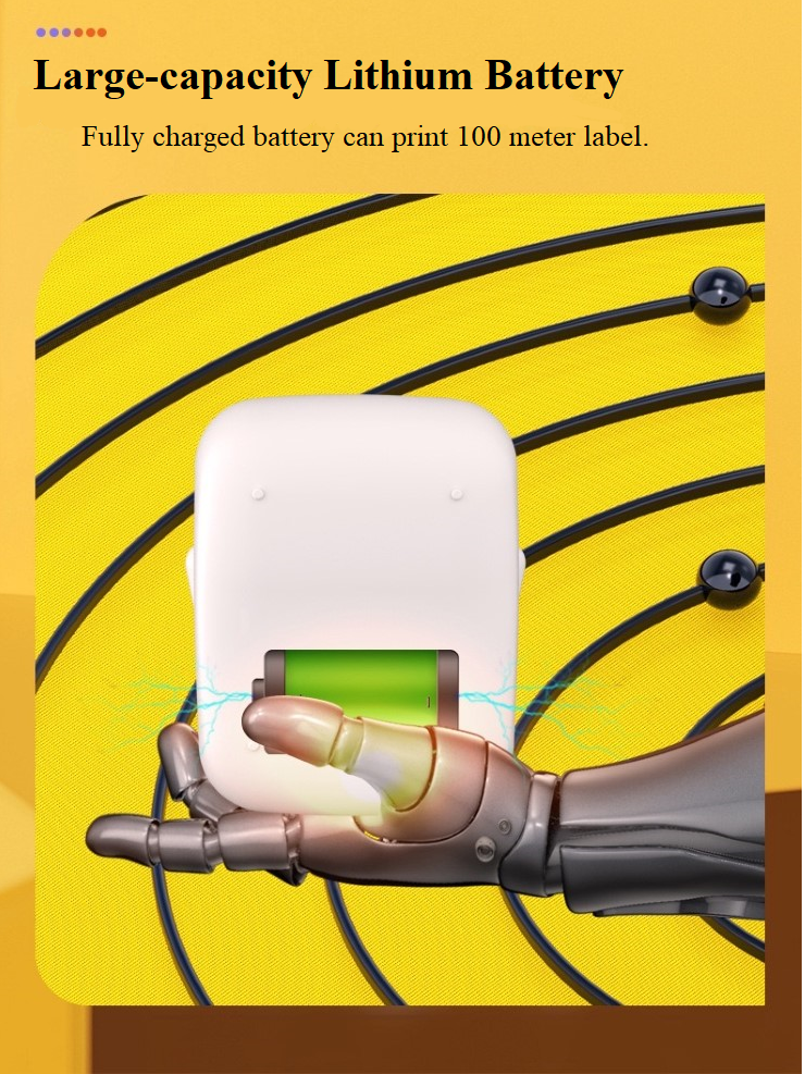 Portable Thermal Label Maker Wireless/Ink-less Handheld Label Maker