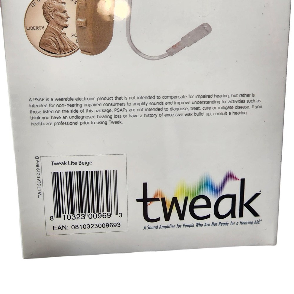 Hearing Assistance Earpiece Personal Sound Amplifier Digital Volume Tweak Lite