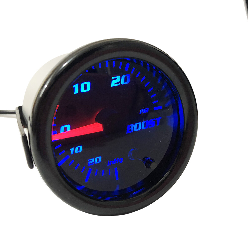 2"52mm 7Color Adjustment Boost Gauge 0-30PSI w/Manual Boost Controller Black