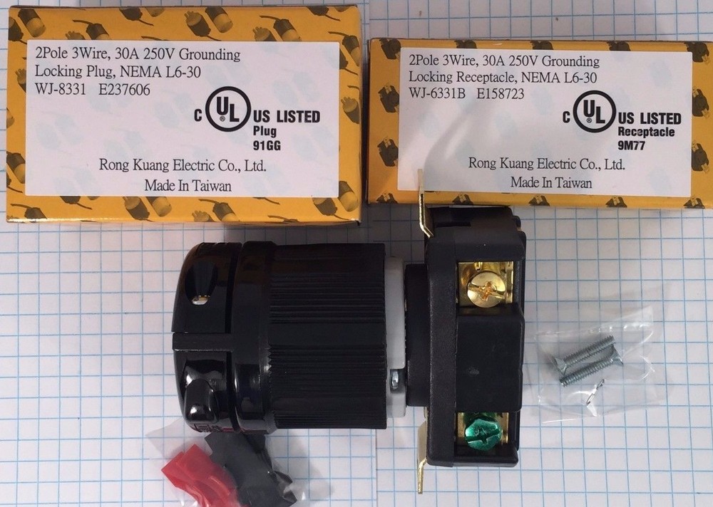 High Quality NEMA L6-30 Locking Plug and Receptacle, UL listed