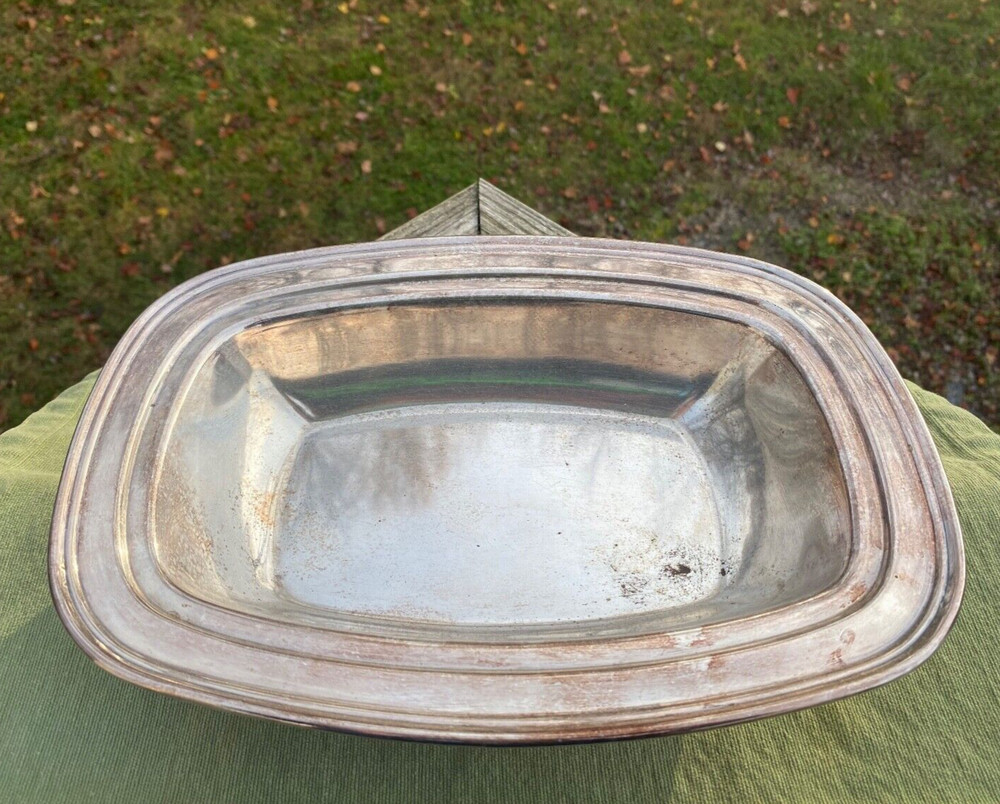 Vintage PSCO Silver Rectangle Serving Platter Silverplate on Copper Preisner
