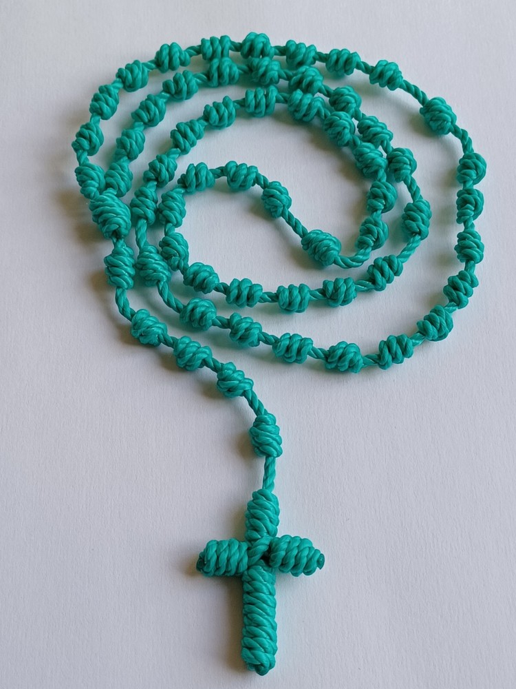 Nylon Rosary Knotted Cord Turquoise