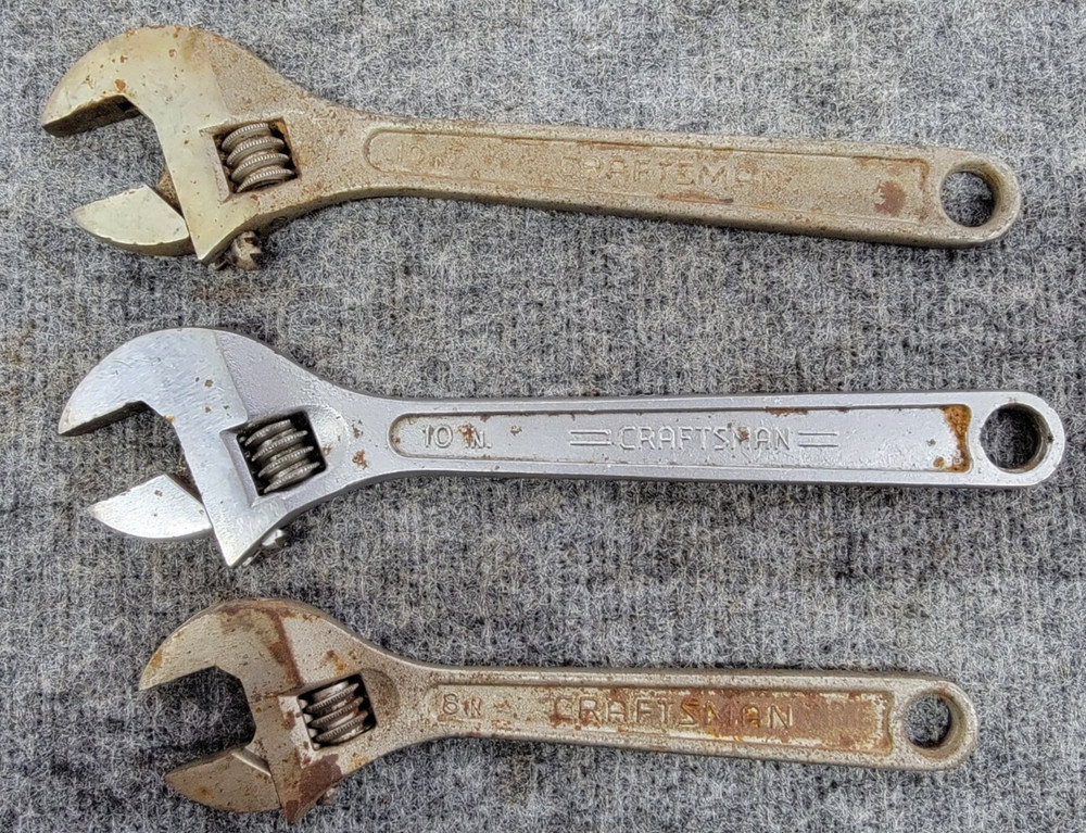 3 Craftsman Adjustable Wrenches 10in And 8in