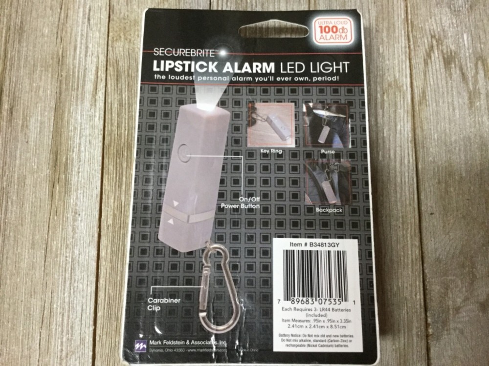 Securebrite Lipstick Alarm and LED Flashlight