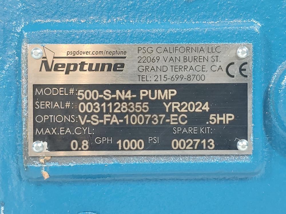 Neptune 500-S-N4 Metering Pump w/ Motor & Actuator Advanced Stroke Controller