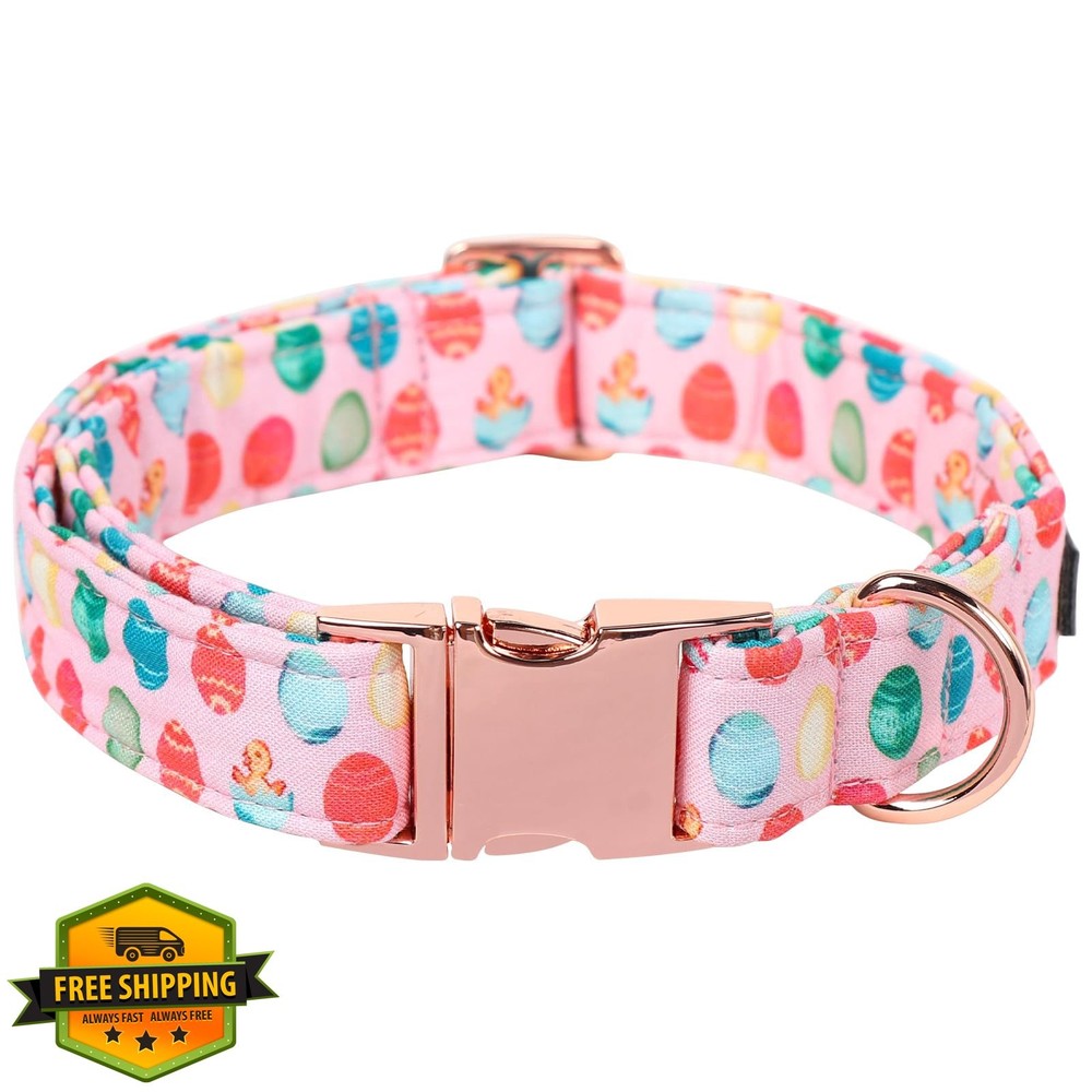 Maca Bates Easter Day Dog Collar Easter Egg Dogs Collars Breakaway Soft Durab...