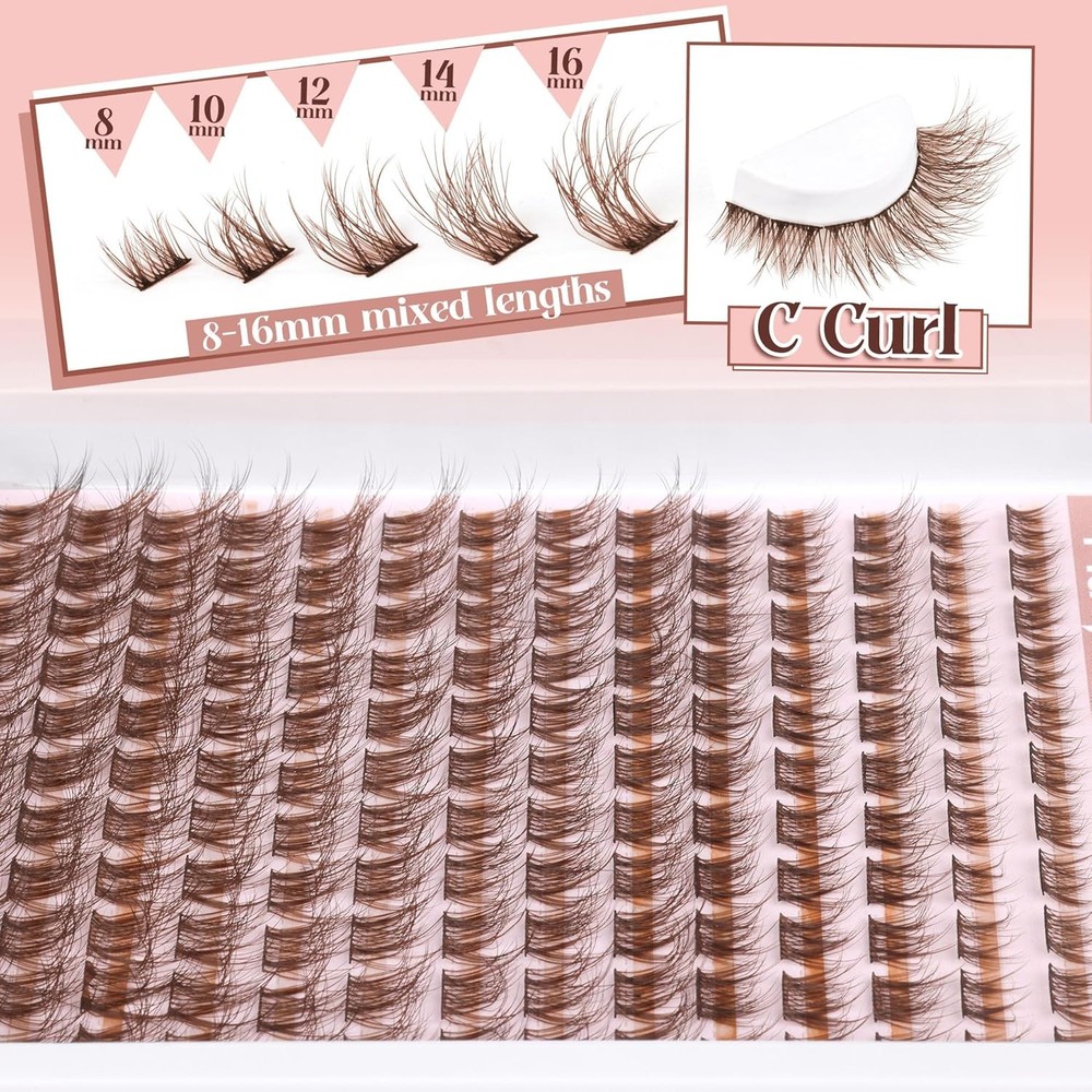 Brown Lash Clusters Natural Extensions Wispy Eyelash 154