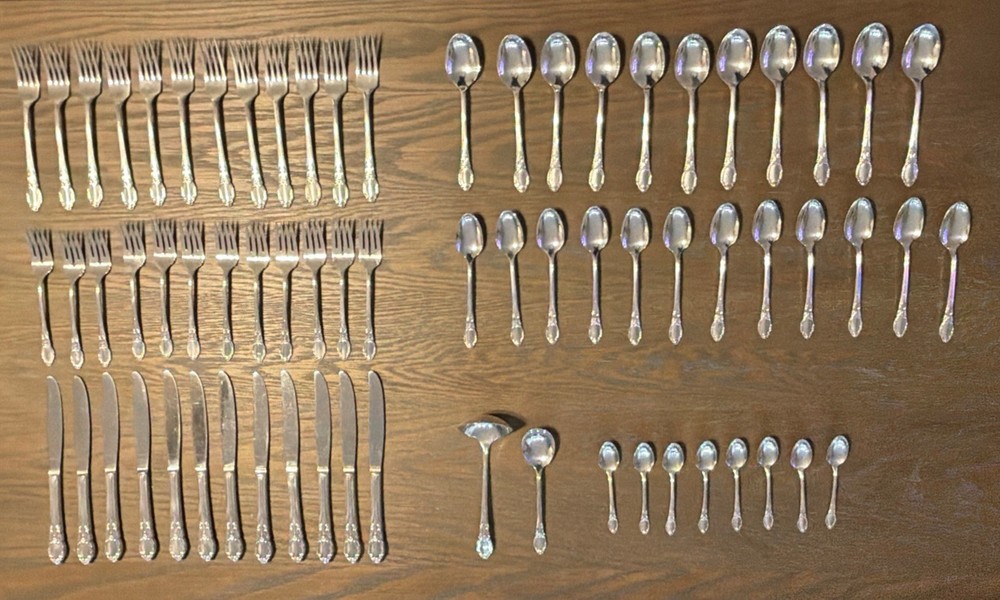 Rogers Oneida Park Lane Chatelaine 69 Piece Silverplate Flatware Service For 11+