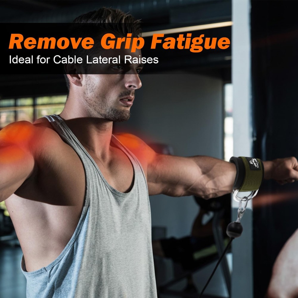 Wrist Cuffs with Dual D-Rings – Secure & Comfortable for Cable Machine Workou...