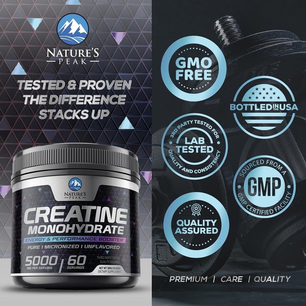 Creatine Monohydrate 5000Mg per Serving - Pure Micronized Creatine Powder Supple