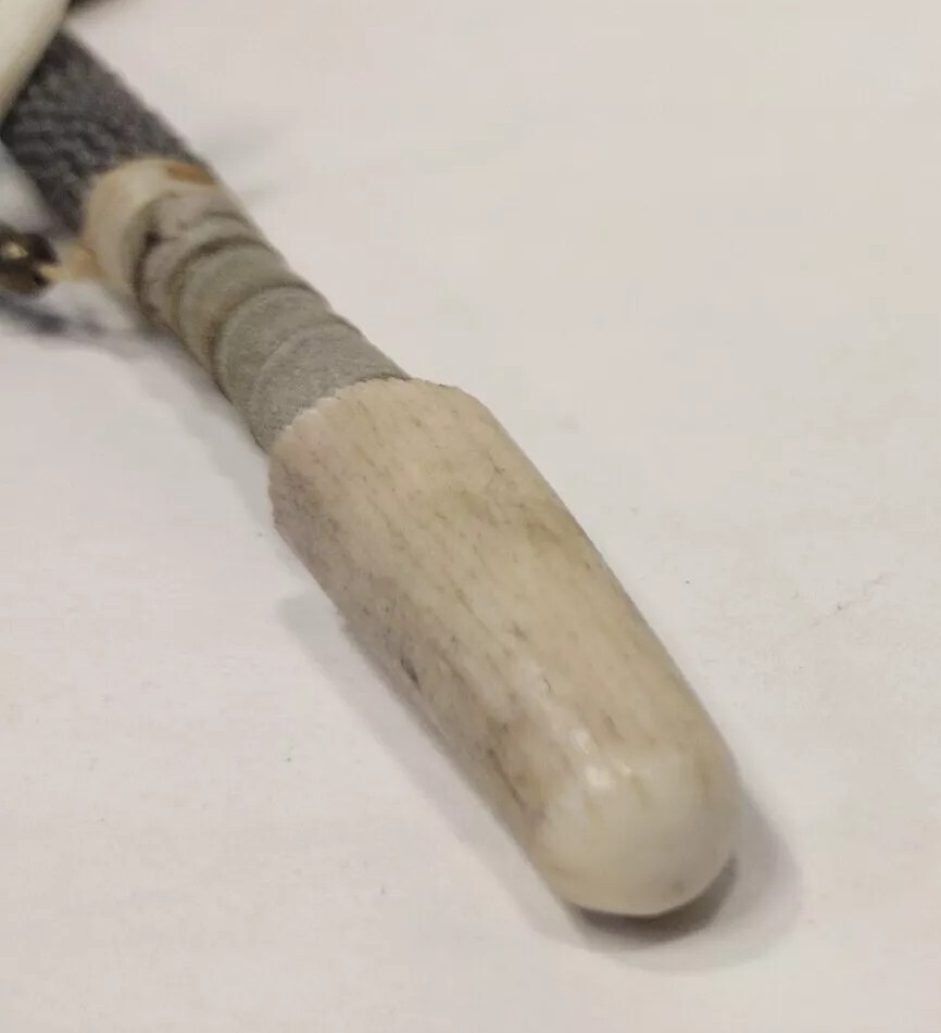 Antler Pipe Beaded Native American Style Ornamental Pipe