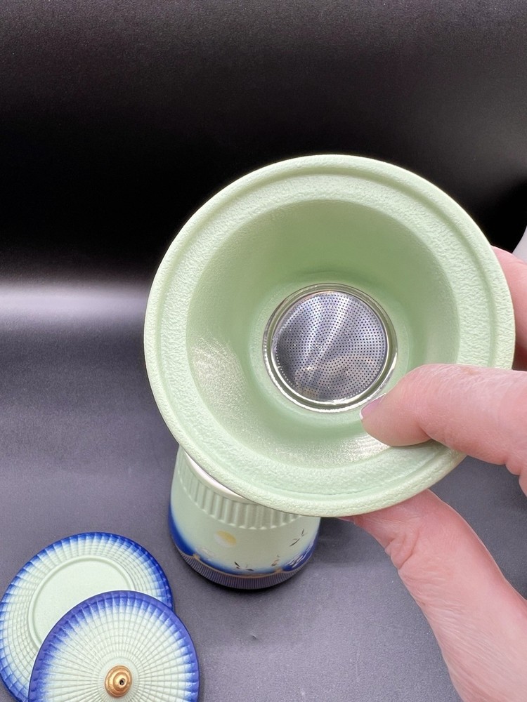 Ceramic Tea Cup With Tea Infuser, Lid, New