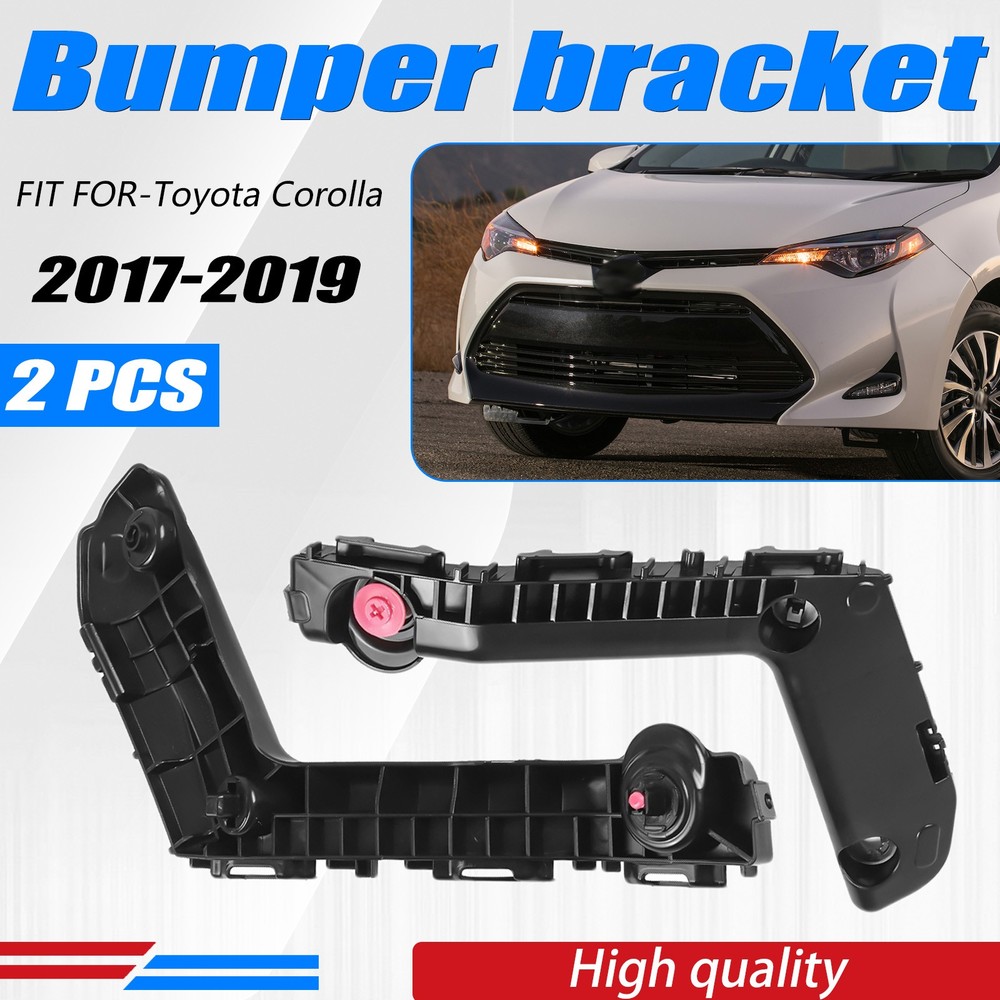 Front Bumper Retainer Bracket Set For 2017 2018 2019 Toyota Corolla Support 2pcs