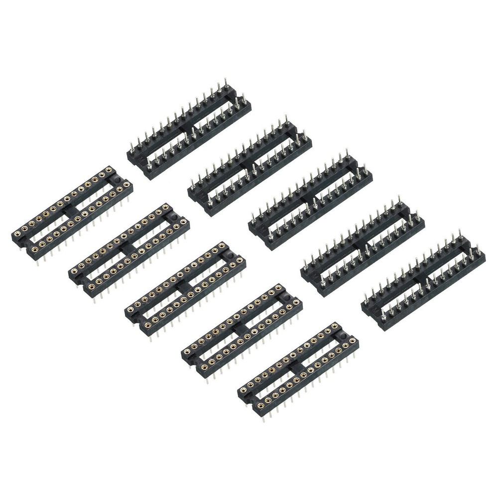 10pcs Round Pin 28P 2.54mm Pitch DIP IC Chip Socket Adapter IC Socket