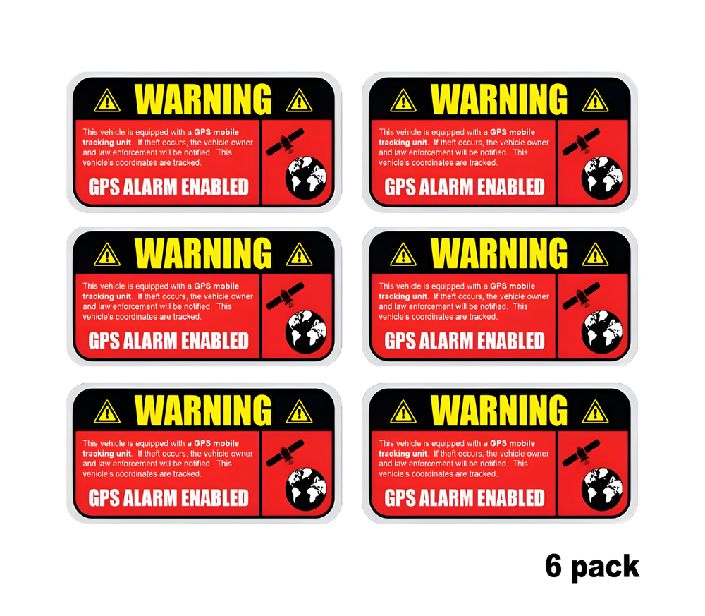 GPS ALARM ENABLED tracking sticker