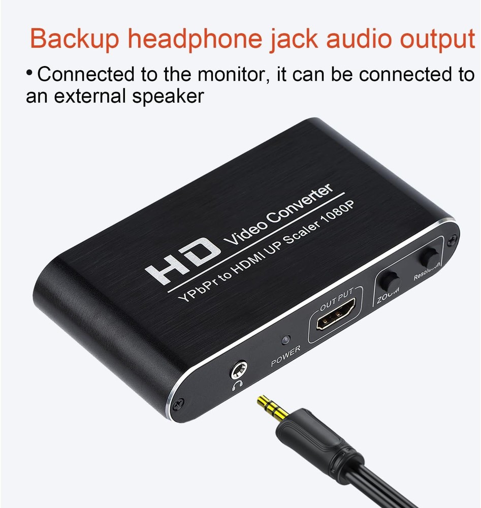 YPbPr to HDMI Converter with Scaler Function, Component Black