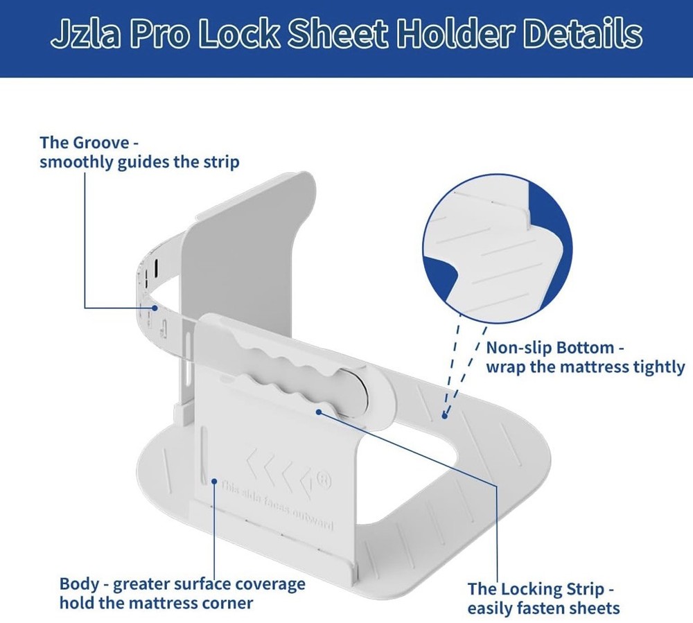 Sheet Holders for Bed Corners Fasteners Keep Sheets Secure Fitted Sheet Holders