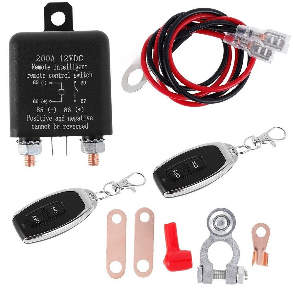 200A 12VDC Wireless Remote Power Switch Relay Compatible with Vehicle Use