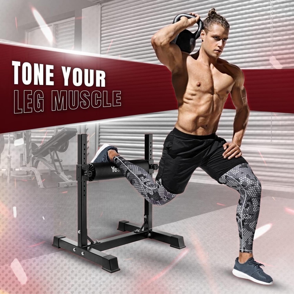 Bulgarian Split Squat Stand Single Leg Squat Roller & Bodyweight Training Black