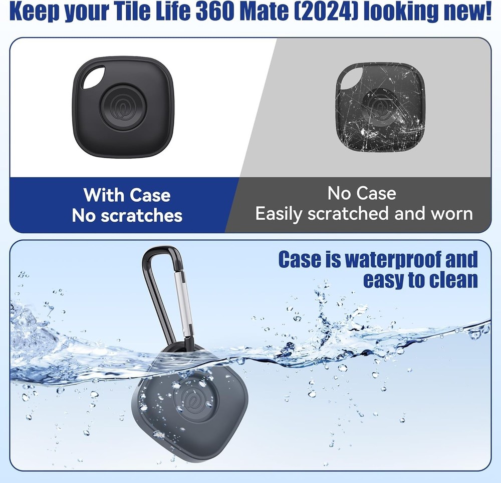 DDJ Case for Tile Life360 Mate (2024) Bluetooth Tracker with Keychain 2-Pack, So