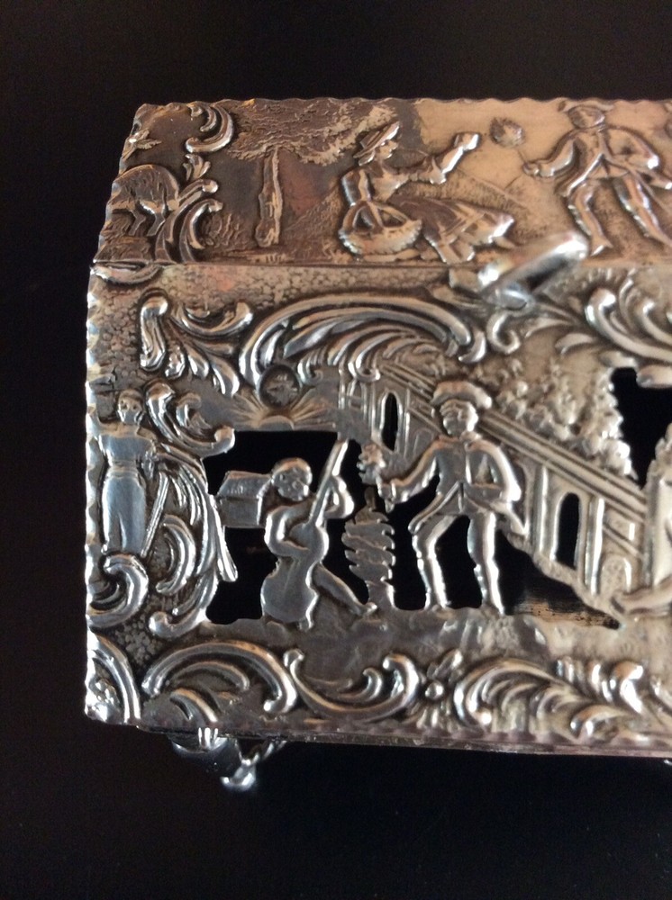 Antique Miniature Dutch Silver Desk