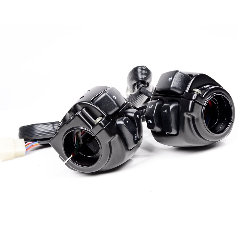 For Harley 1" Switch Controls Housing w/Master Cylinder Brake Clutch Lever Black