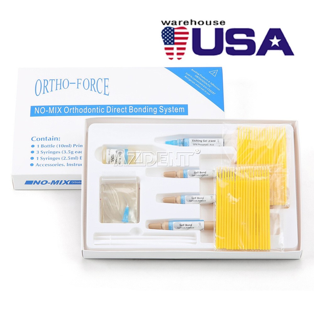 Dental Orthodontic Brackets Light Cure Bonding Adhesive Etch Gel Bonding System