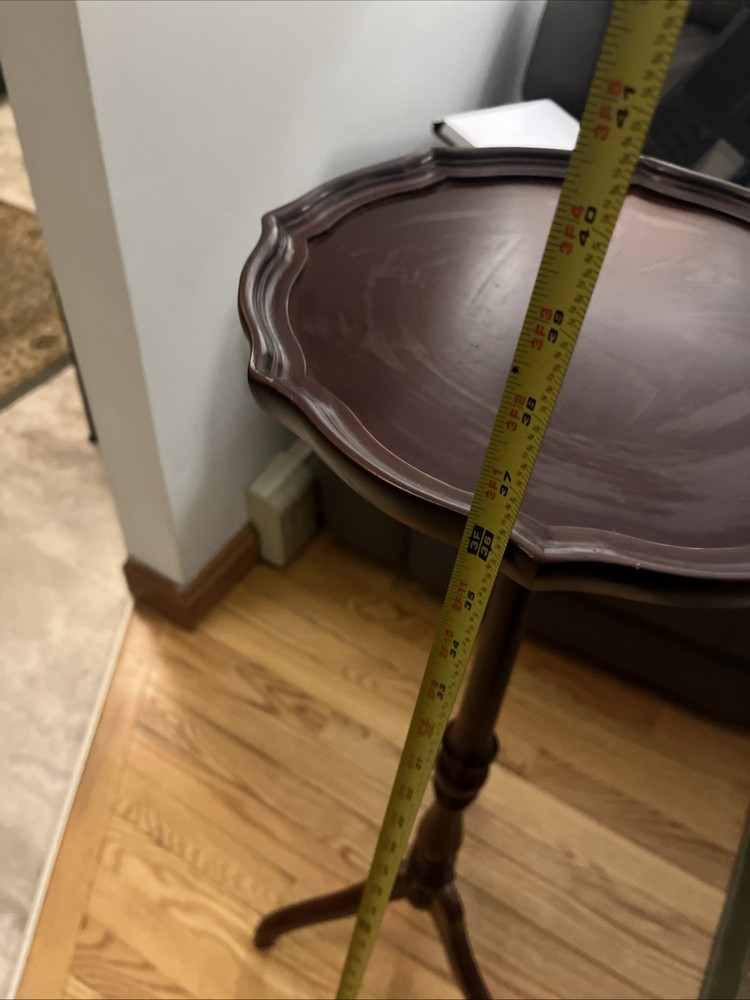 Vintage 36” Tall Classic Regency Style Round Side Table