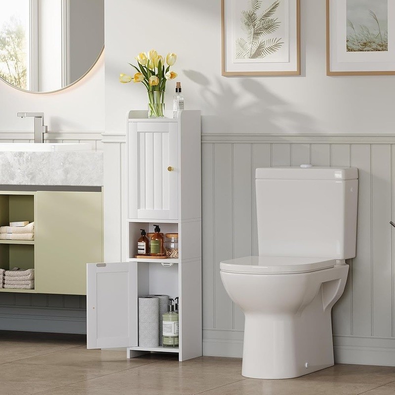 Multi-functional Bathroom Storage Cabinet W/ Adjustable Shelf Narrow Spaces New