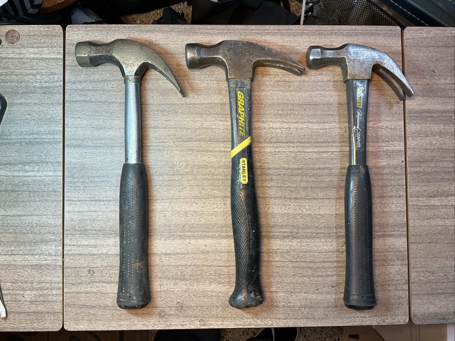 Lot Of 3 Stanley Professional Graphite 16oz/20oz Curved/Straight Claw Hammers