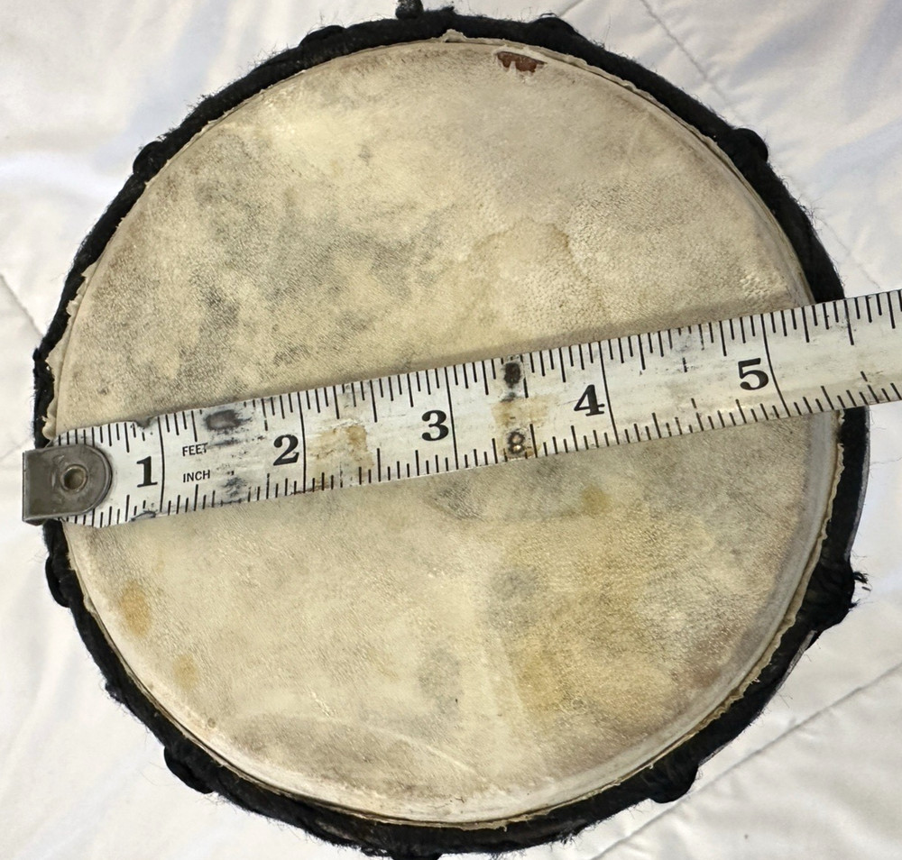 Hard Carved Djembe Drum 11.5” Tall