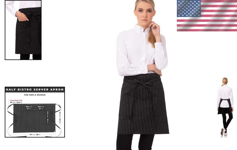 Unisex Half Bistro Server Apron: Durable, Comfortable, and Versatile